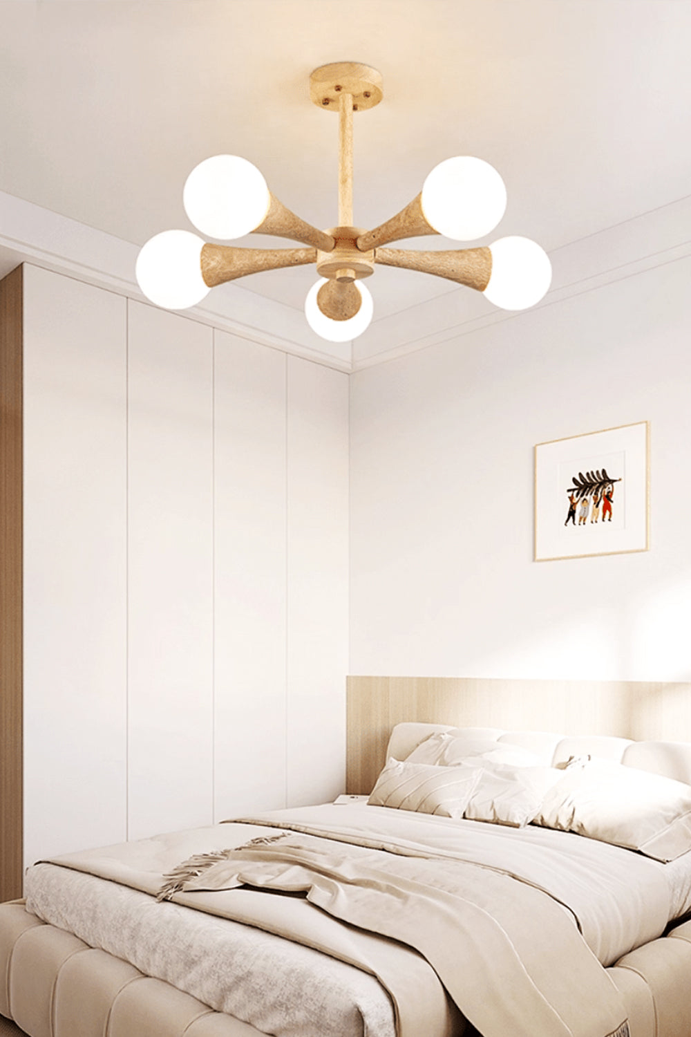 Travertine Tree-Arm Chandelier