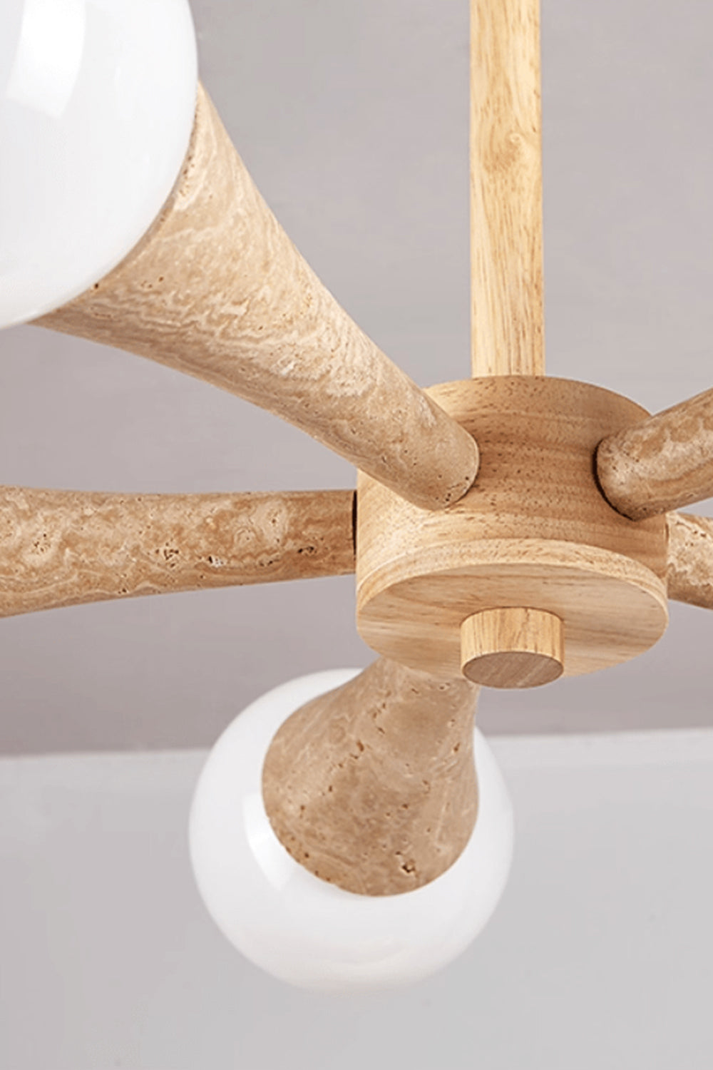 Travertine Tree-Arm Chandelier