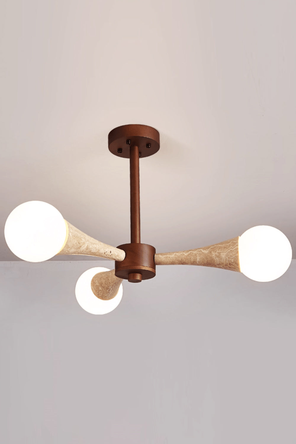 Travertine Tree-Arm Chandelier