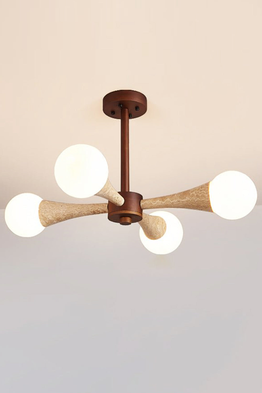 Travertine Tree-Arm Chandelier