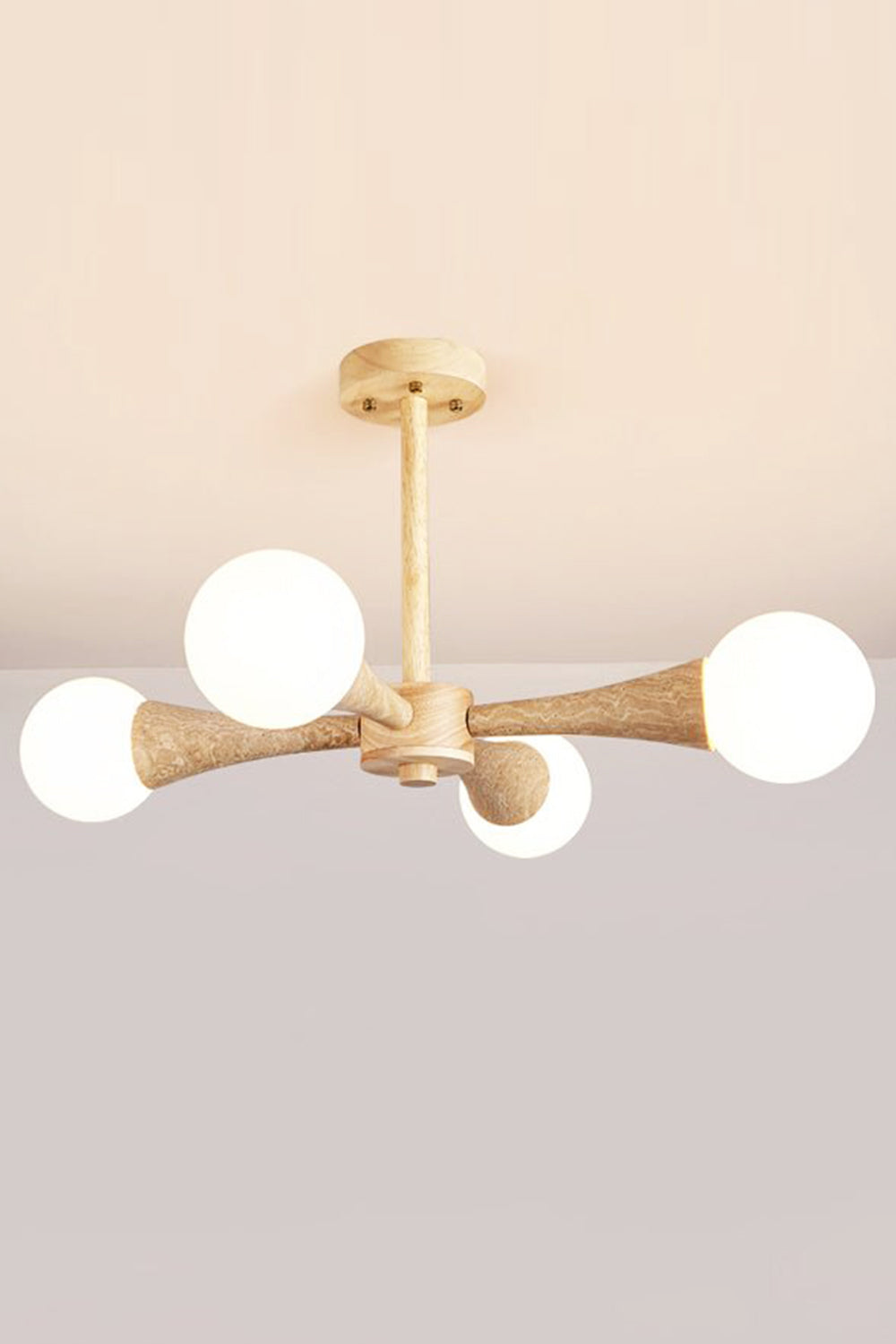 Travertine Tree-Arm Chandelier