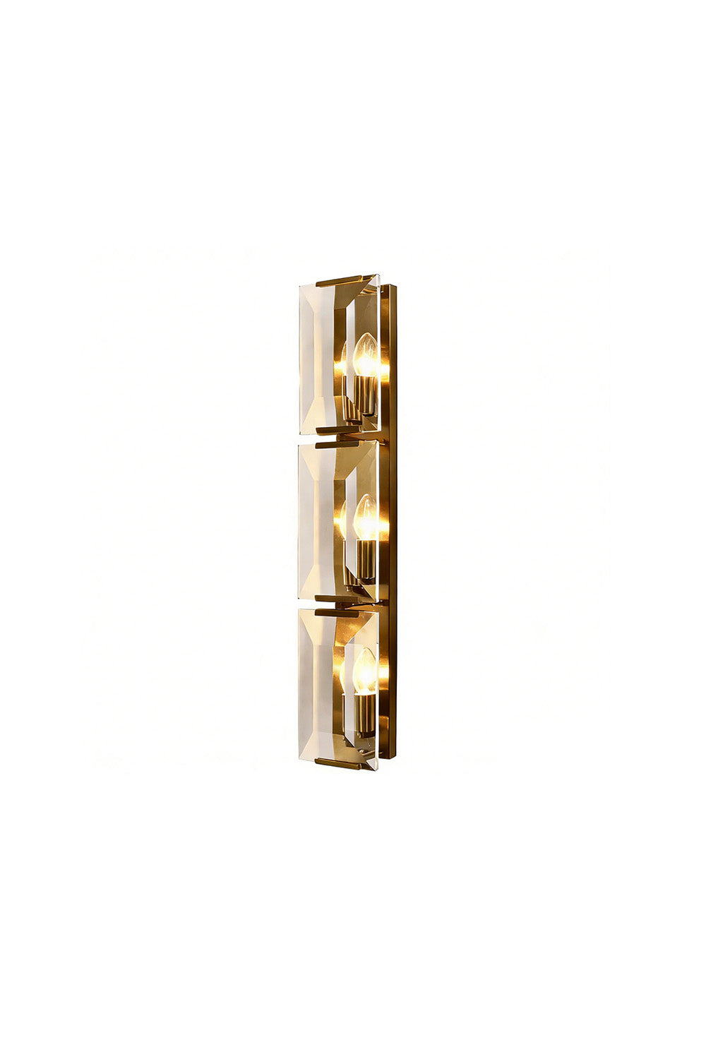 Triple Sparkling Faceted Wall Light