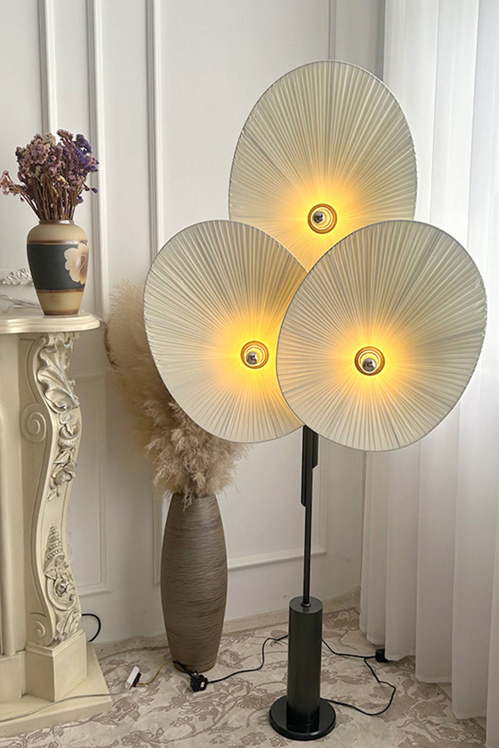 Triple Floral Floor Lamp