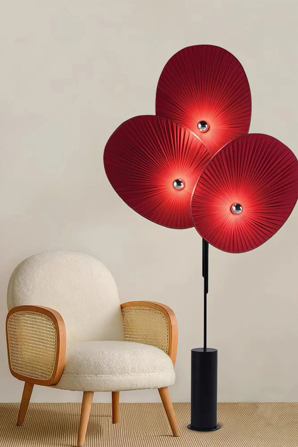 Triple Floral Floor Lamp