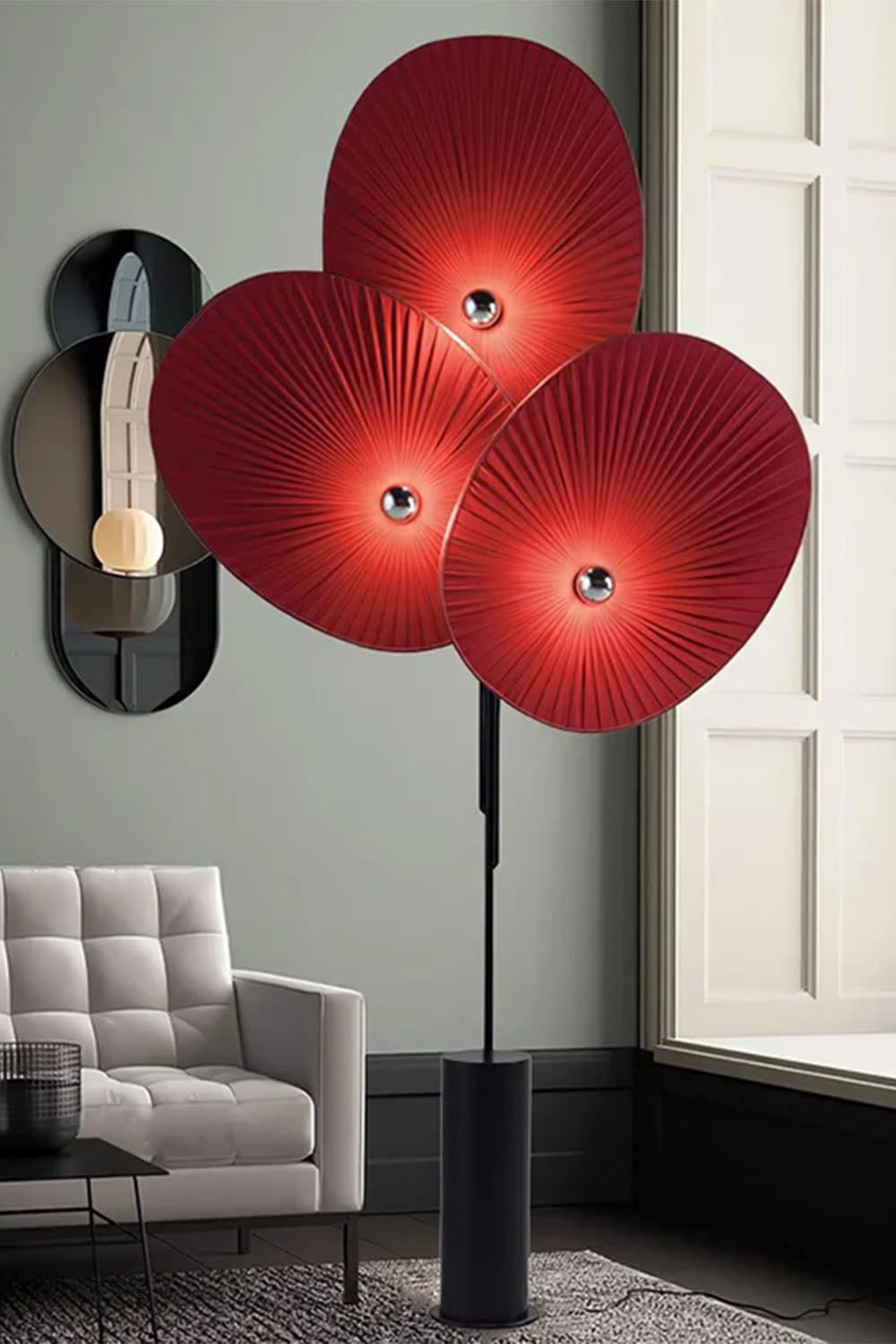 Triple Floral Floor Lamp