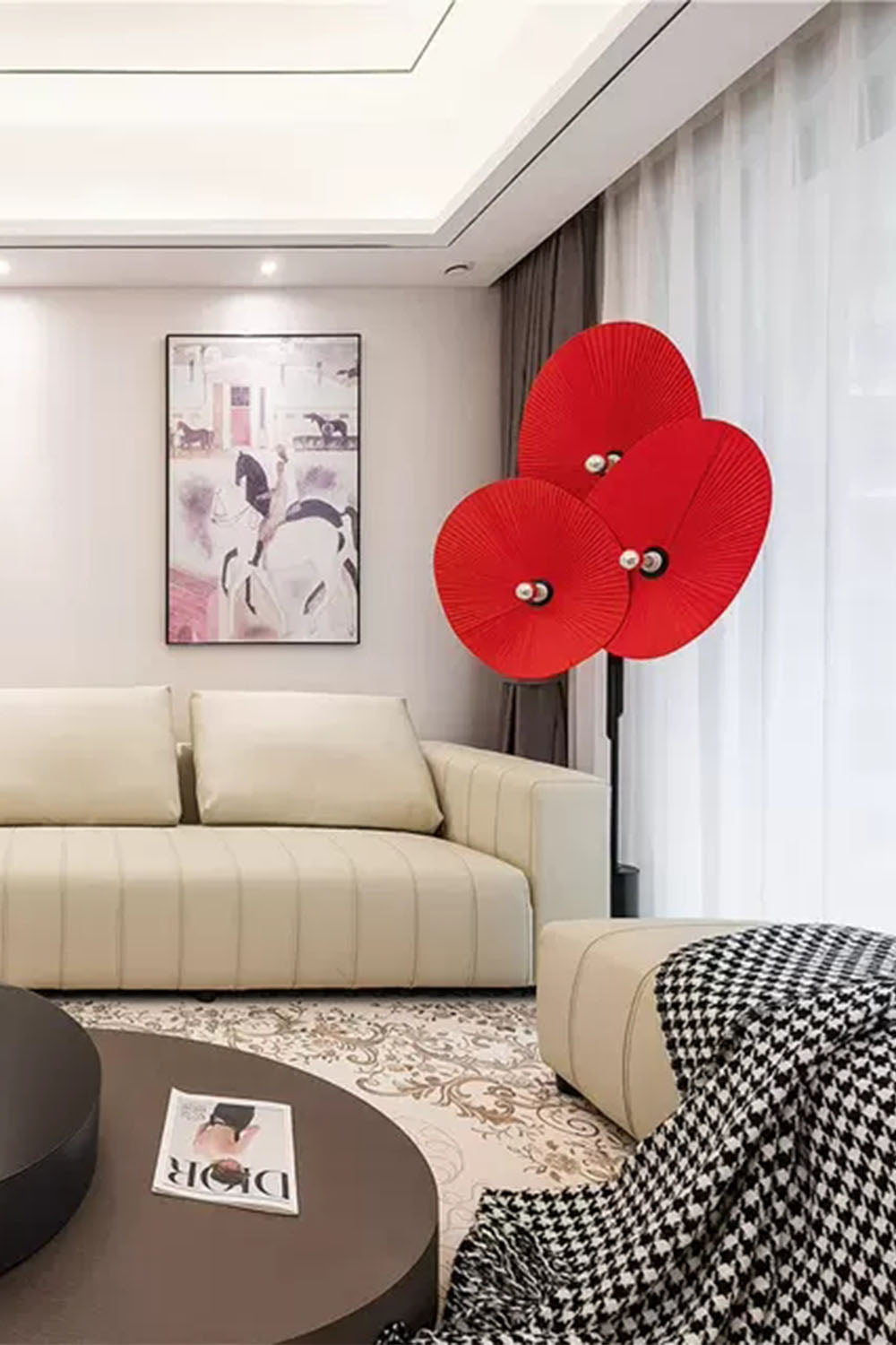 Triple Floral Floor Lamp