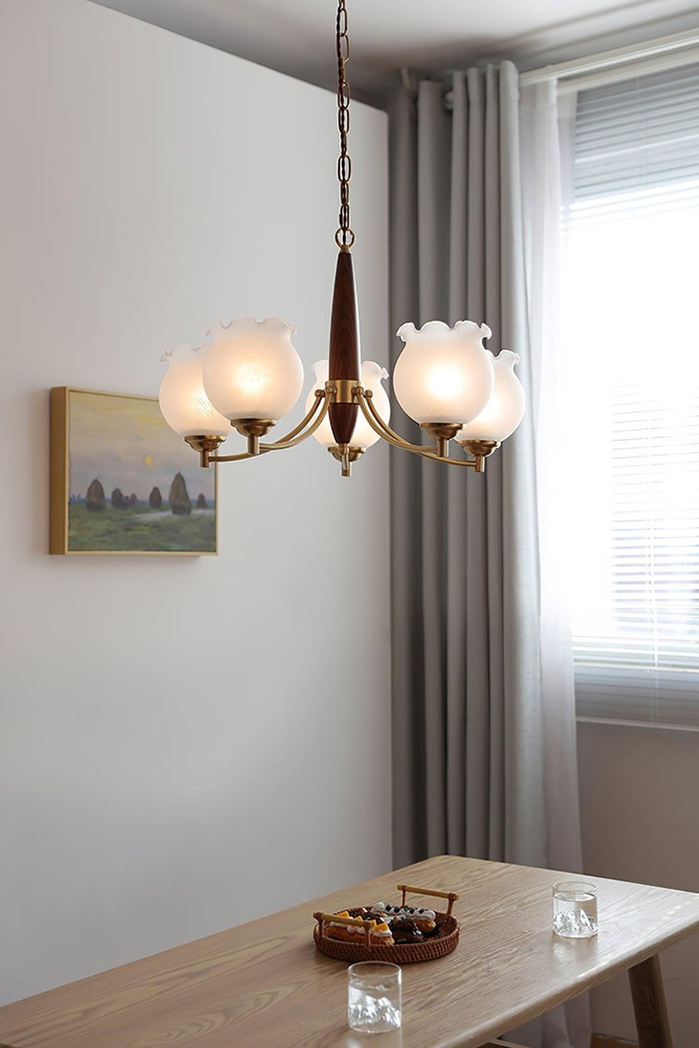 Tulips Glass Wood Chandelier - SamuLighting