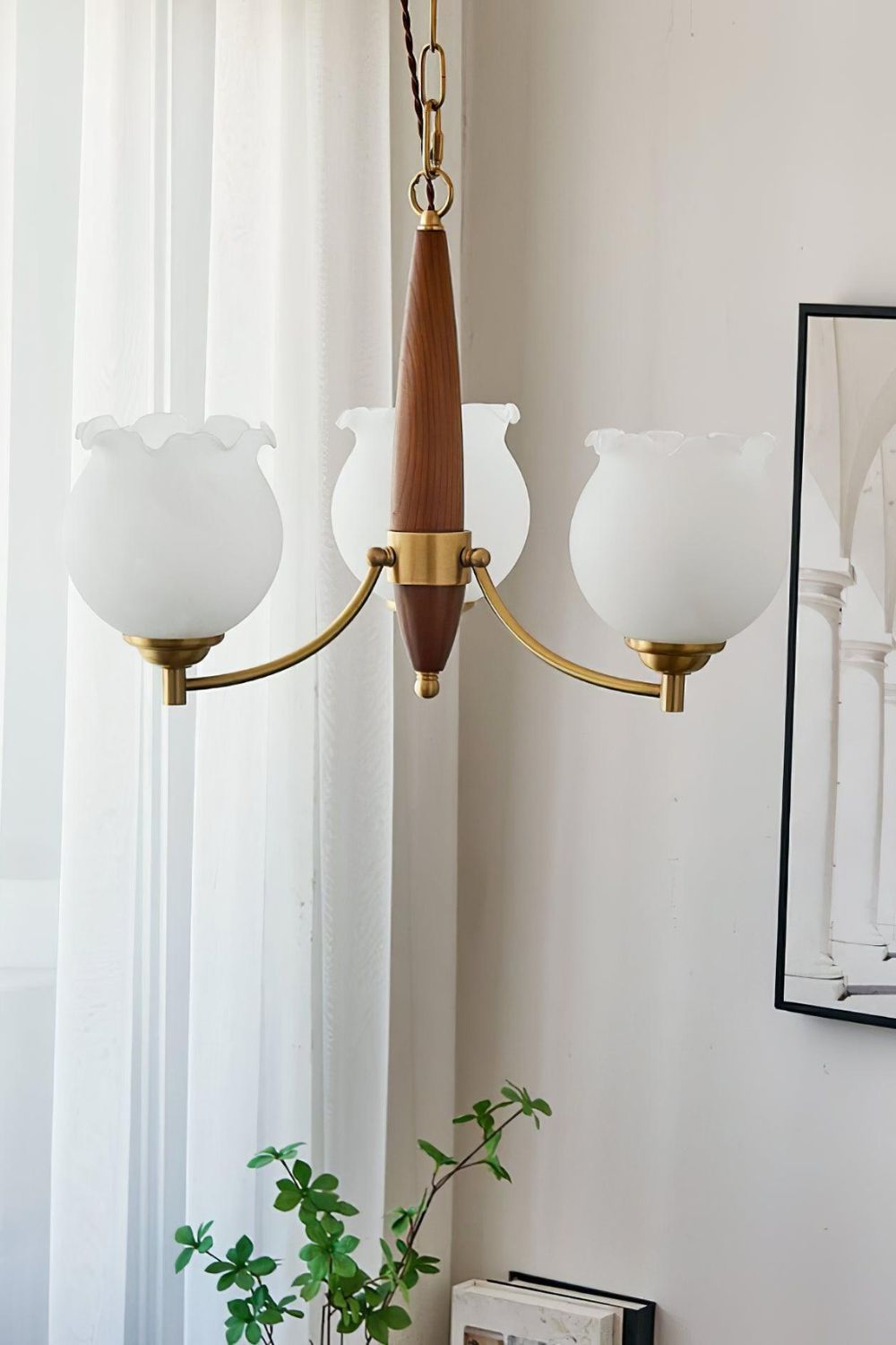 Tulips Glass Wood Chandelier - SamuLighting