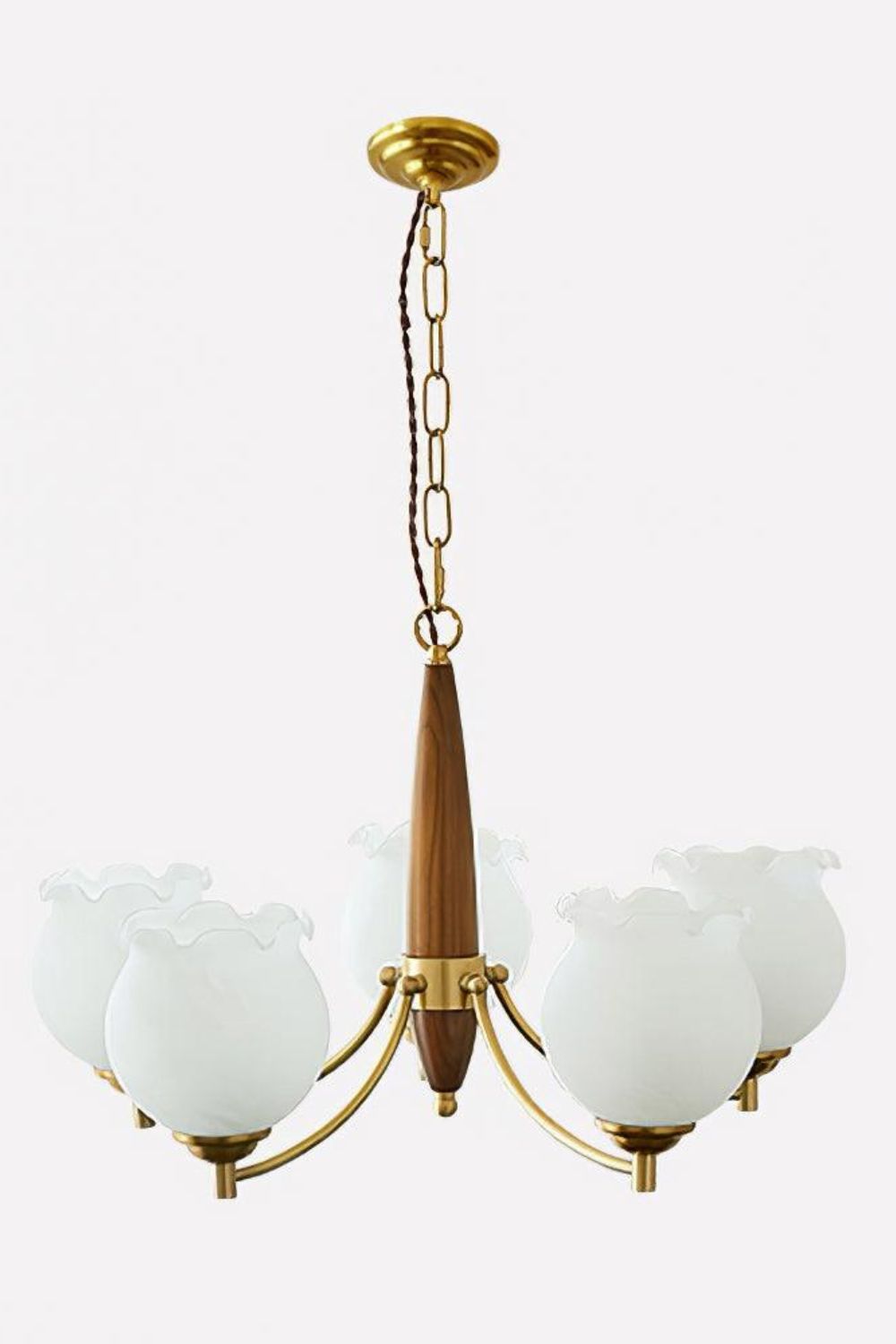 Tulips Glass Wood Chandelier - SamuLighting