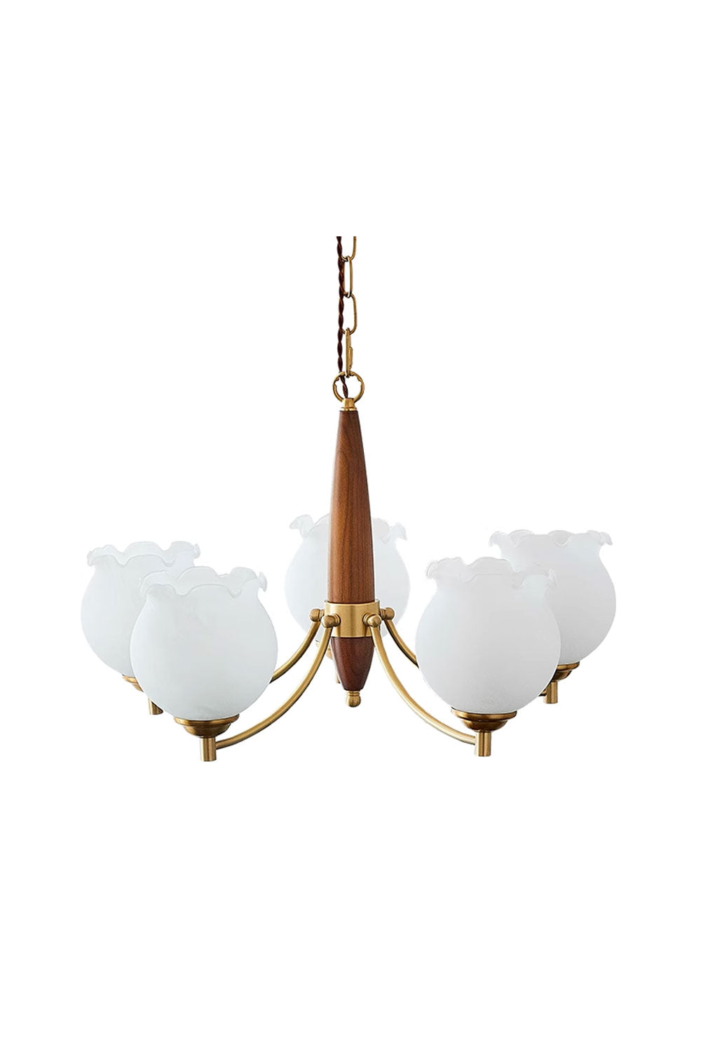 Tulips Glass Wood Chandelier - SamuLighting