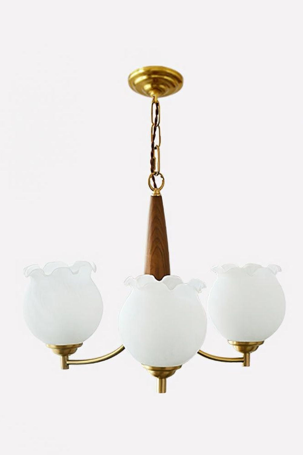 Tulips Glass Wood Chandelier - SamuLighting