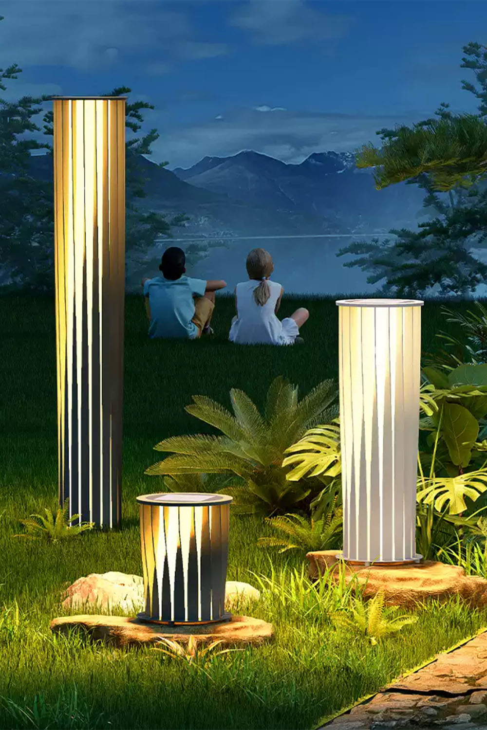 Twisted Acrylic Lantern Lawn Light
