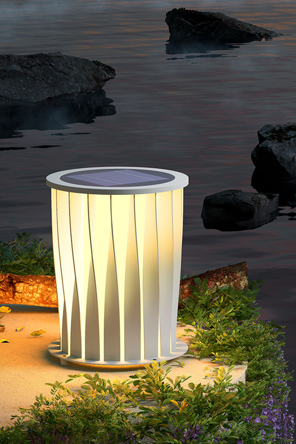 Twisted Acrylic Lantern Lawn Light