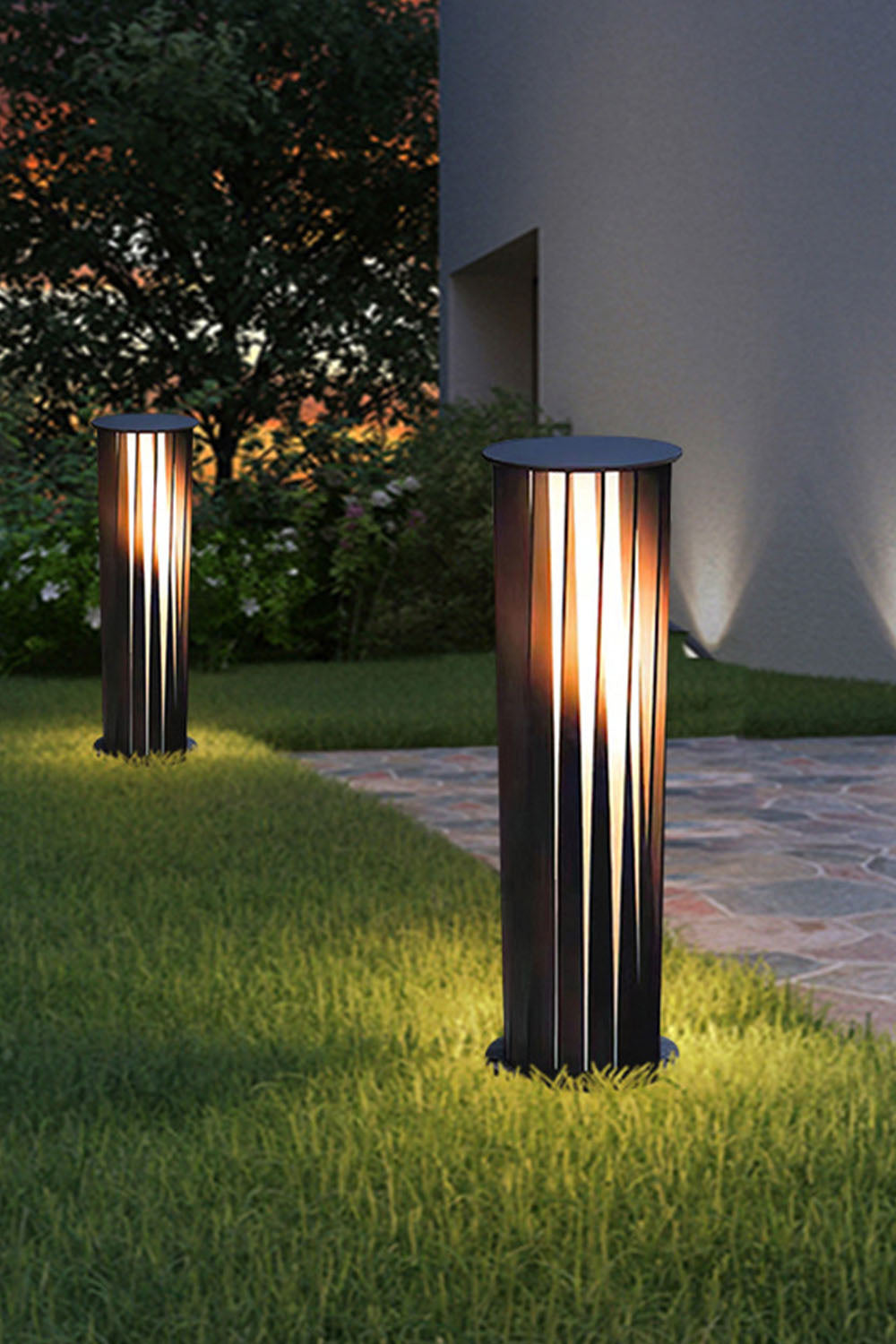 Twisted Acrylic Lantern Lawn Light