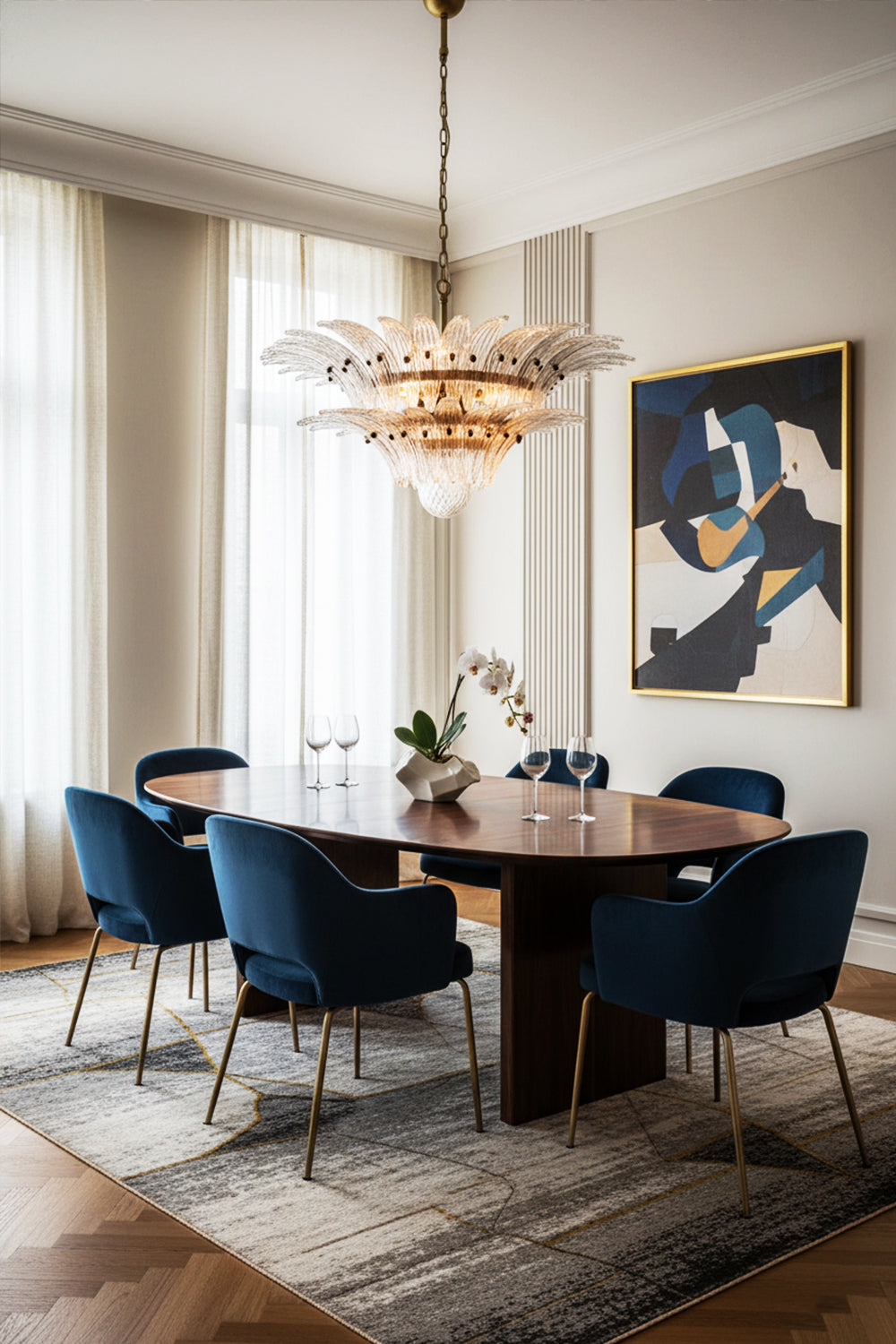 Two-Tier Murano Palmette Chandelier