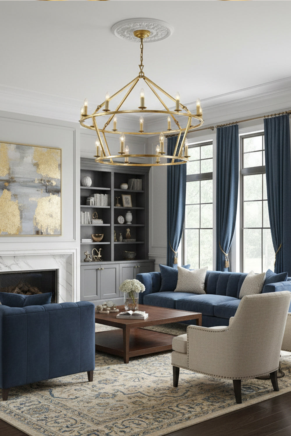 Two-Tiered Ring Chandelier