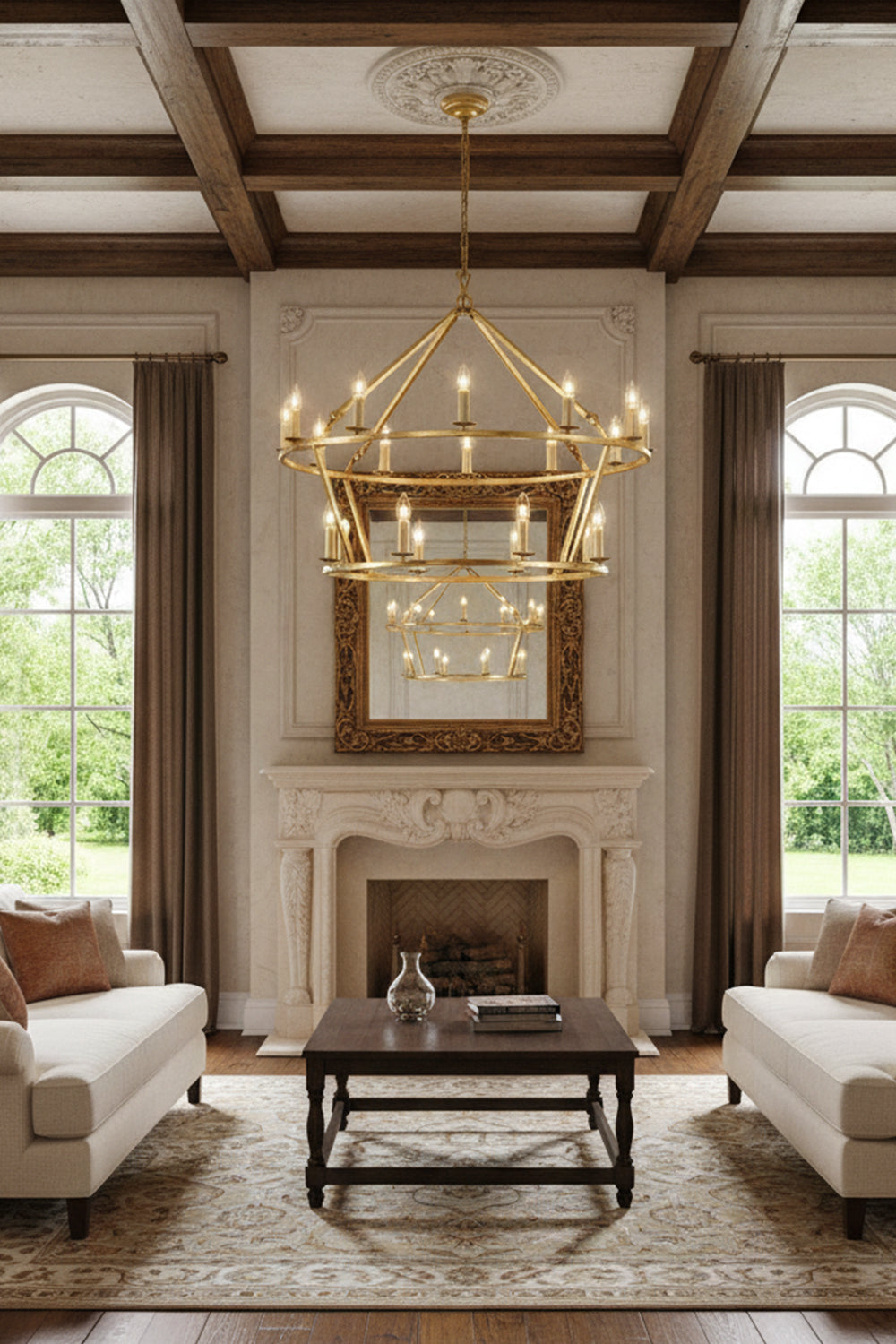 Two-Tiered Ring Chandelier