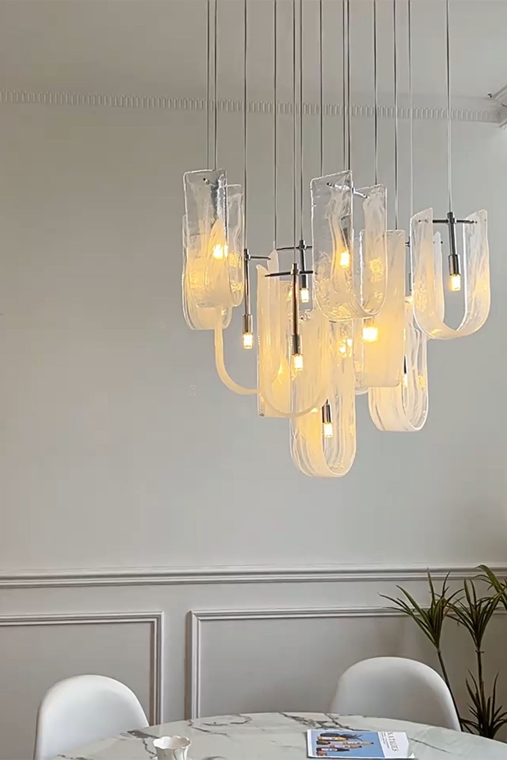 U-shaped Fog Glass Chandelier