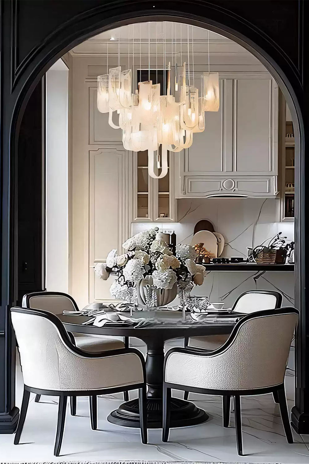 U-shaped Fog Glass Chandelier
