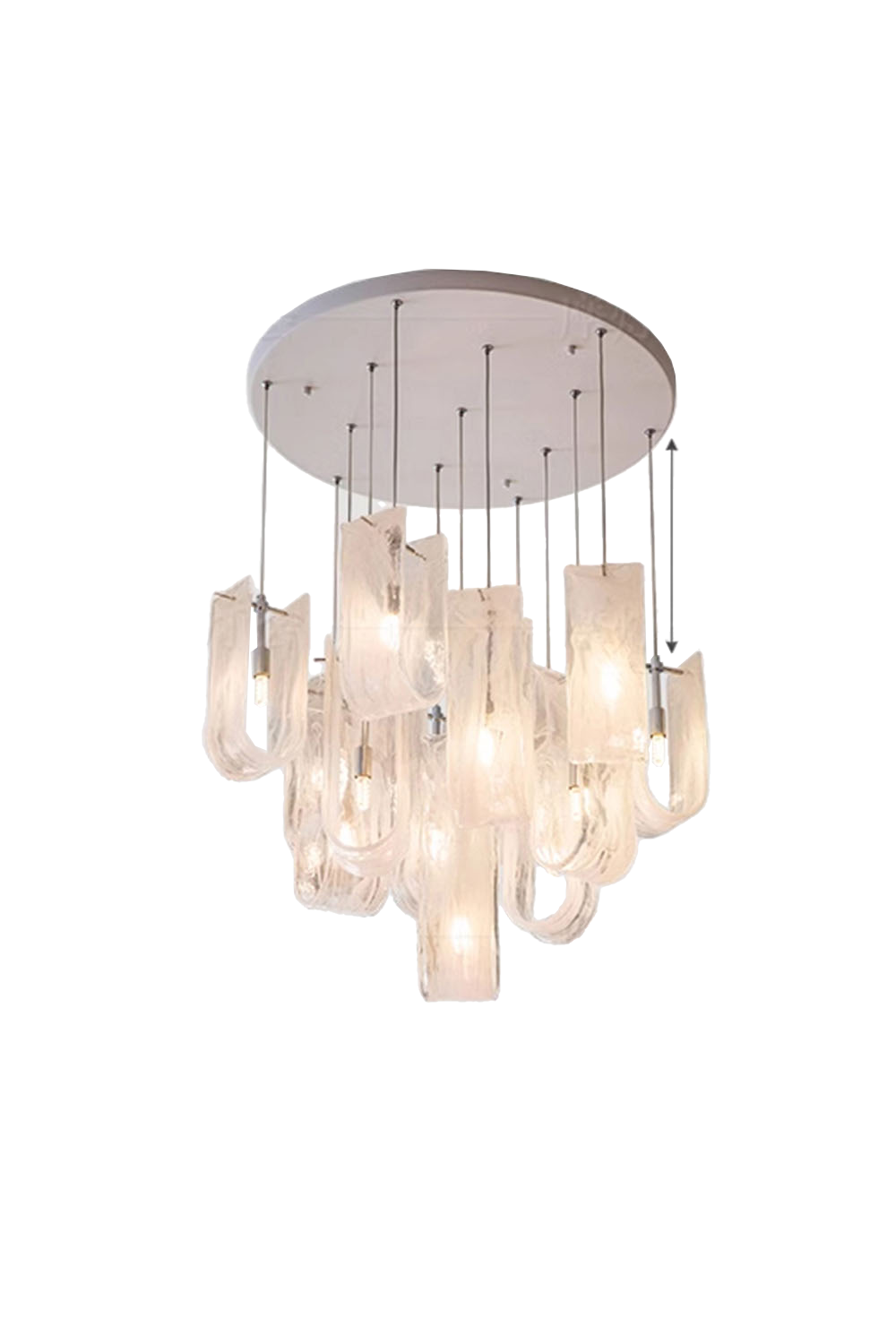 U-shaped Fog Glass Chandelier