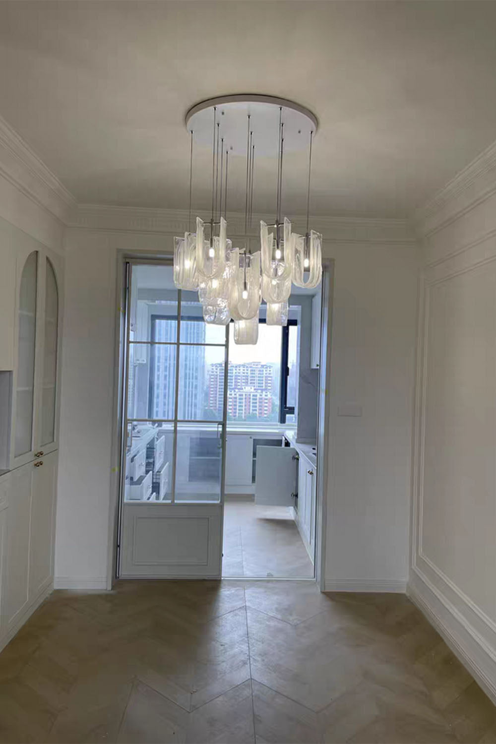 U-shaped Fog Glass Chandelier