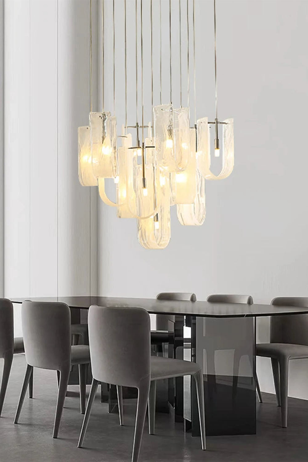 U-shaped Fog Glass Chandelier