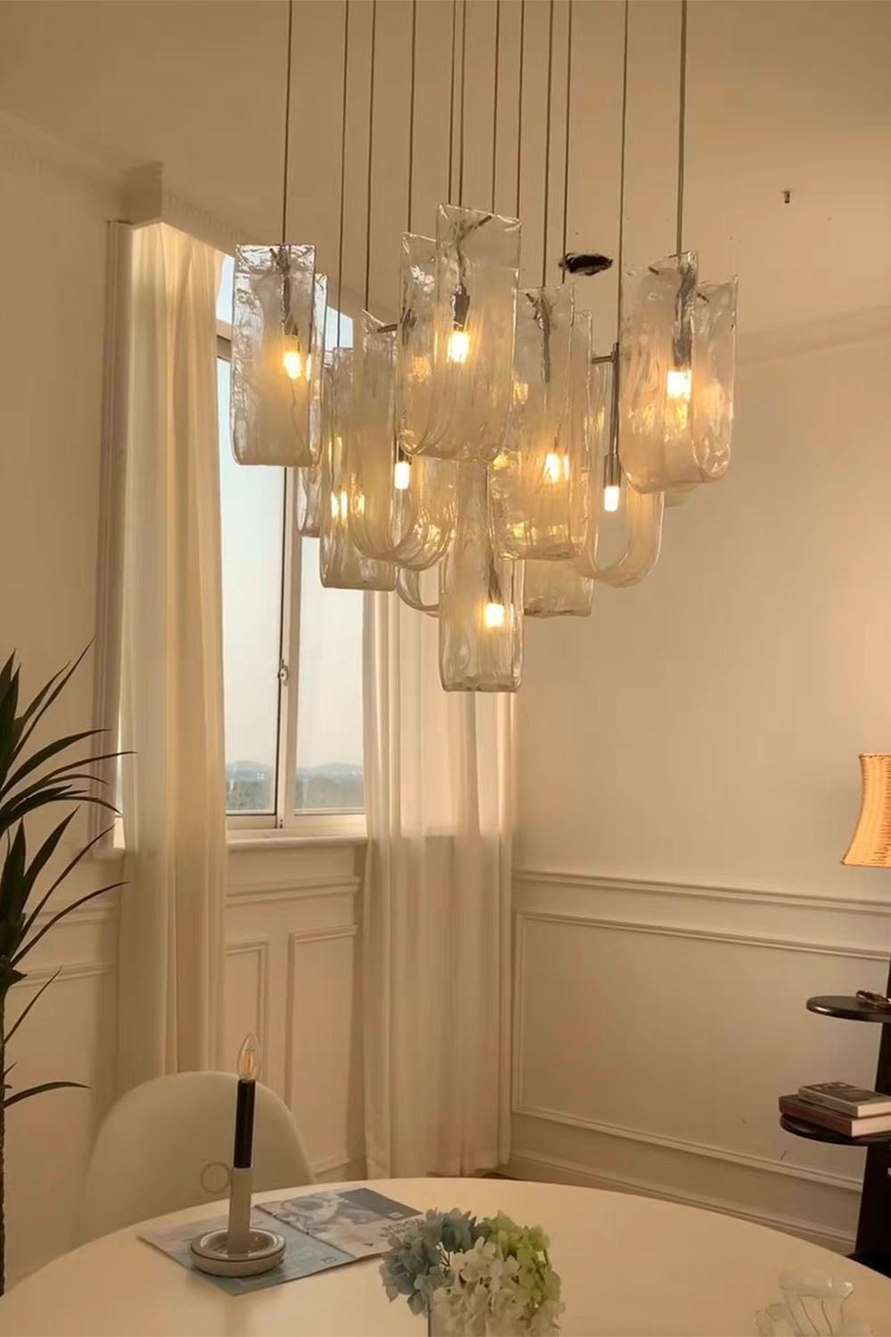 U-shaped Fog Glass Chandelier