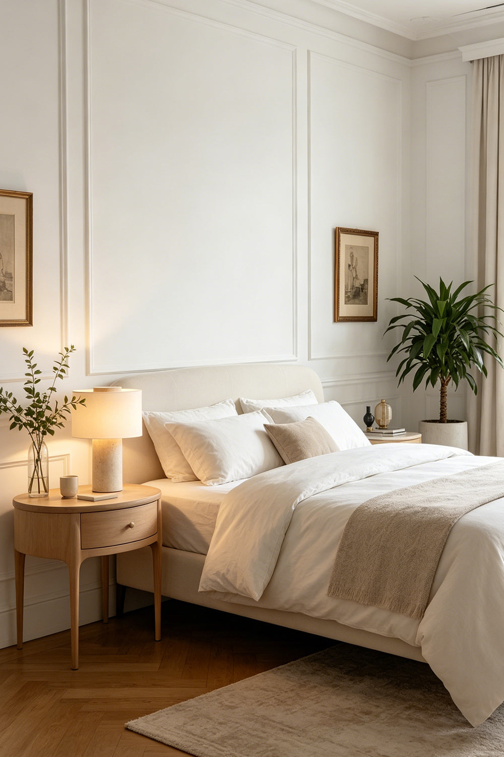 Veined Marble Table Lamp for Bedroom | Samu Lamp