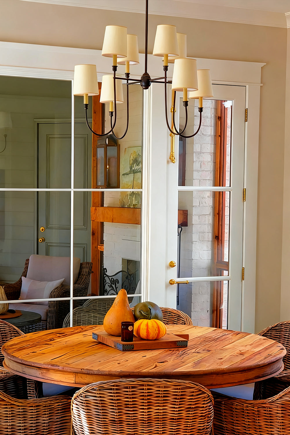 Modern Brass 8-Light Chandelier