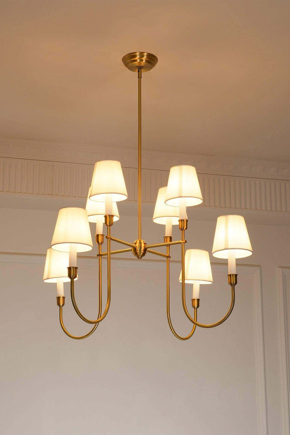 Modern Brass 8-Light Chandelier
