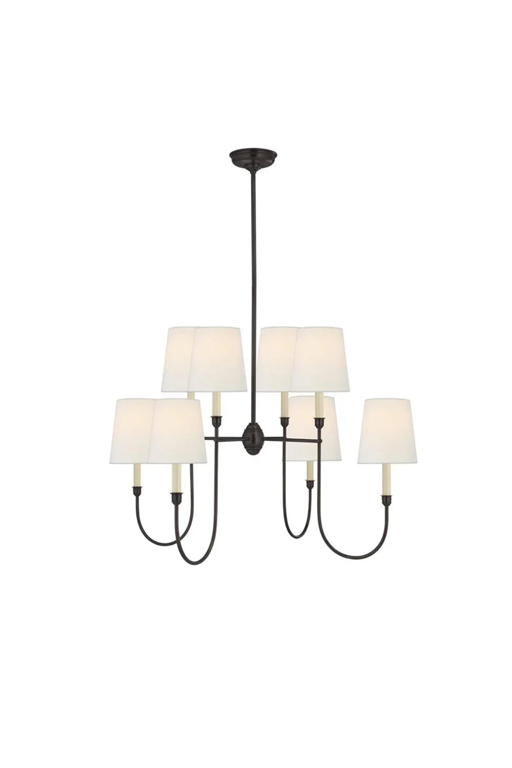 Modern Brass 8-Light Chandelier