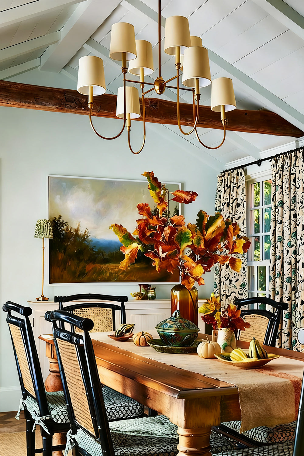 Modern Brass 8-Light Chandelier