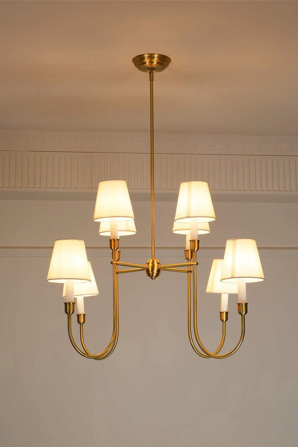 Modern Brass 8-Light Chandelier