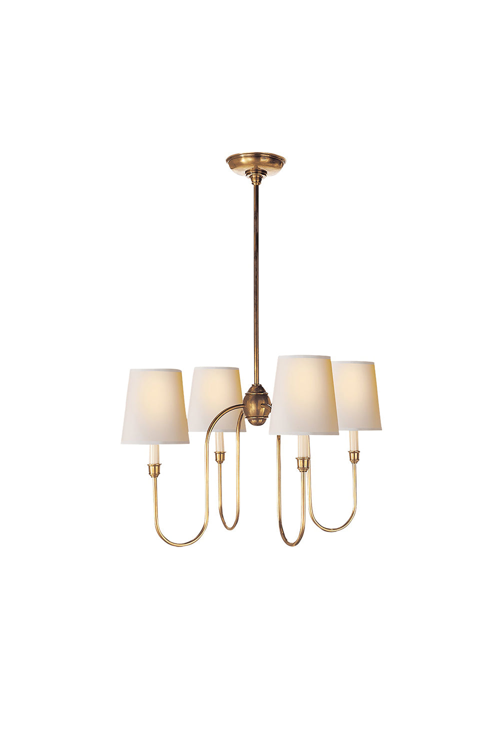Modern Brass 4-Light Chandelier