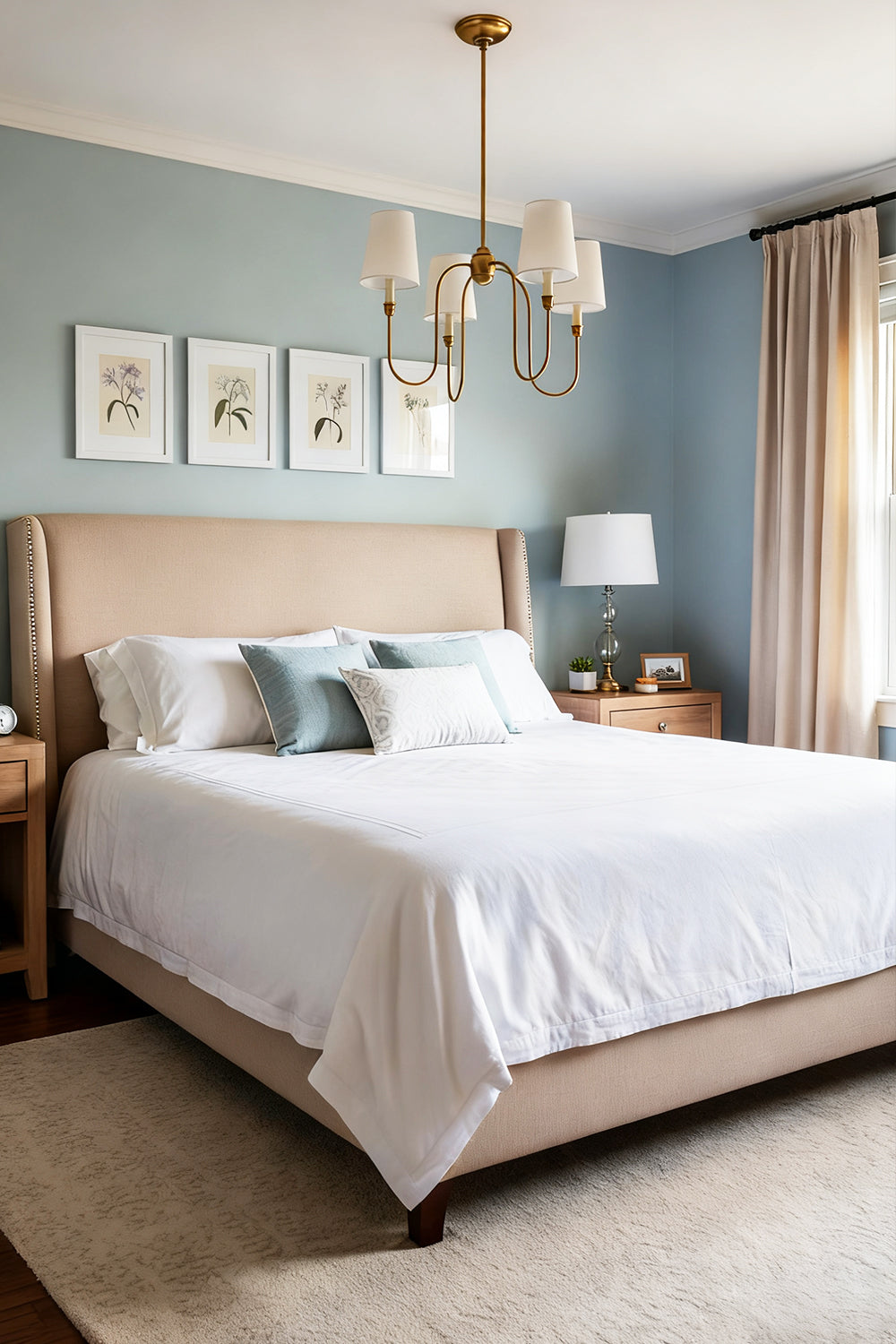 Modern Brass 4-Light Chandelier