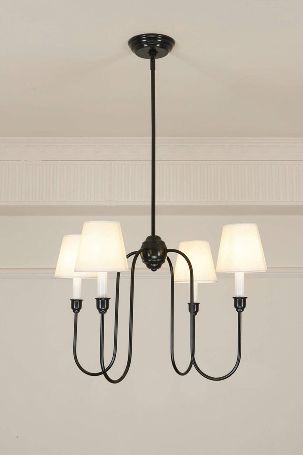 Modern Brass 4-Light Chandelier