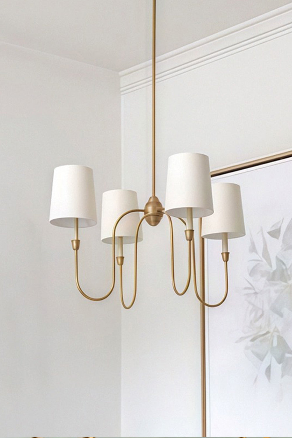 Modern Brass 4-Light Chandelier