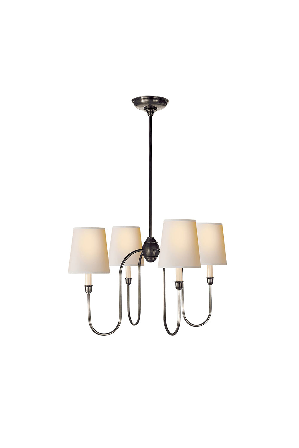 Modern Brass 4-Light Chandelier