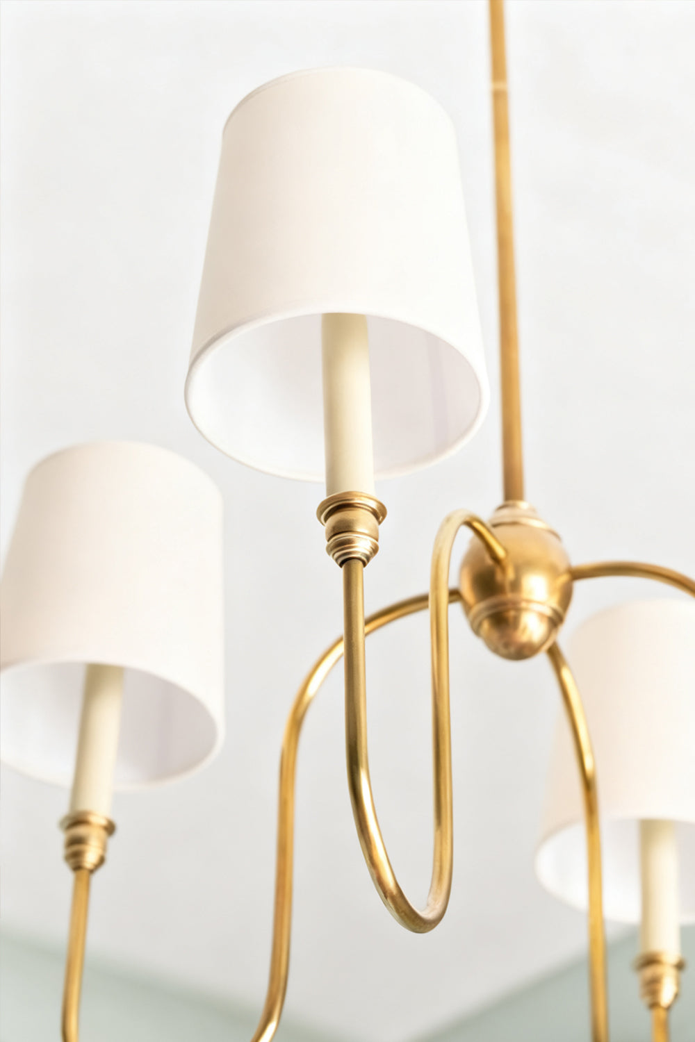 Modern Brass 4-Light Chandelier
