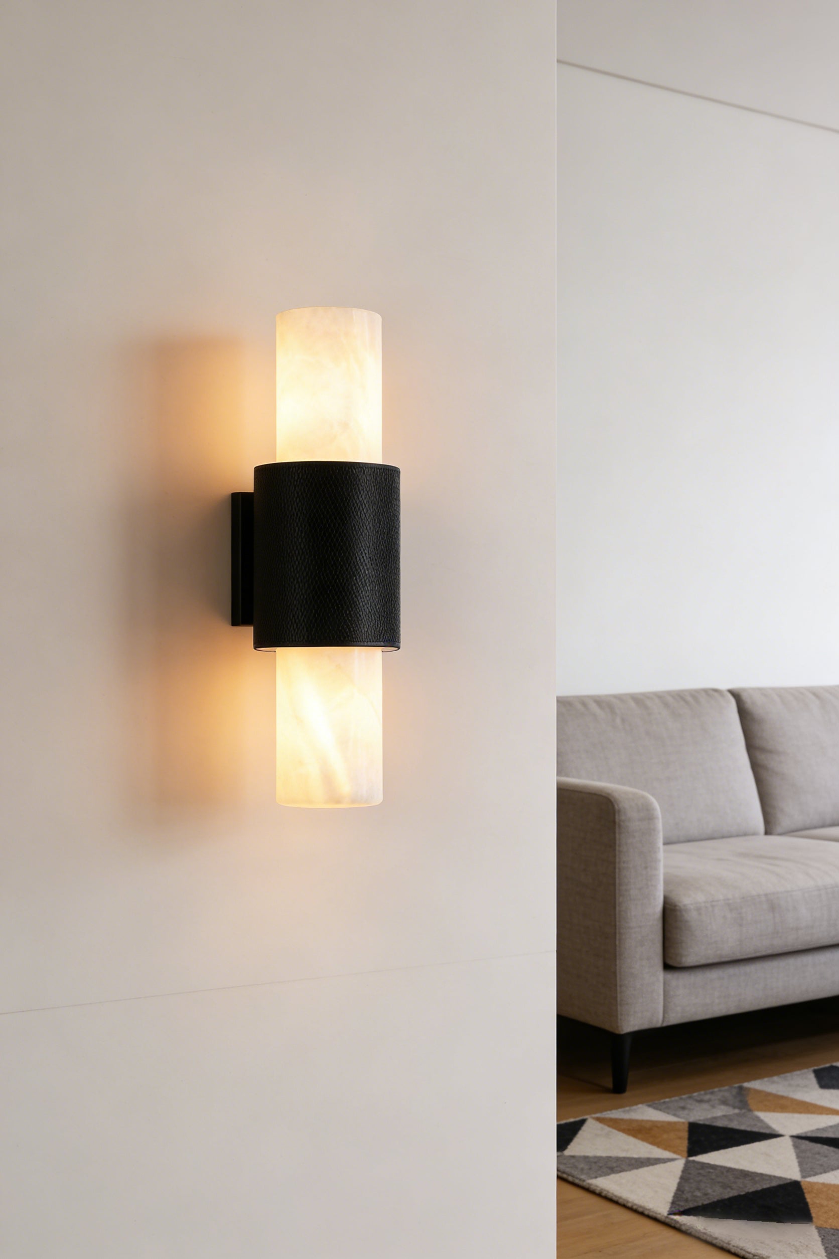 Vertical Alabaster Wall Sconce