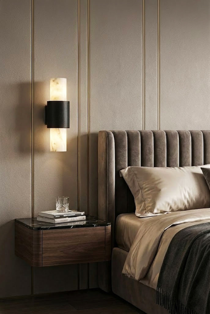 Vertical Alabaster Wall Sconce