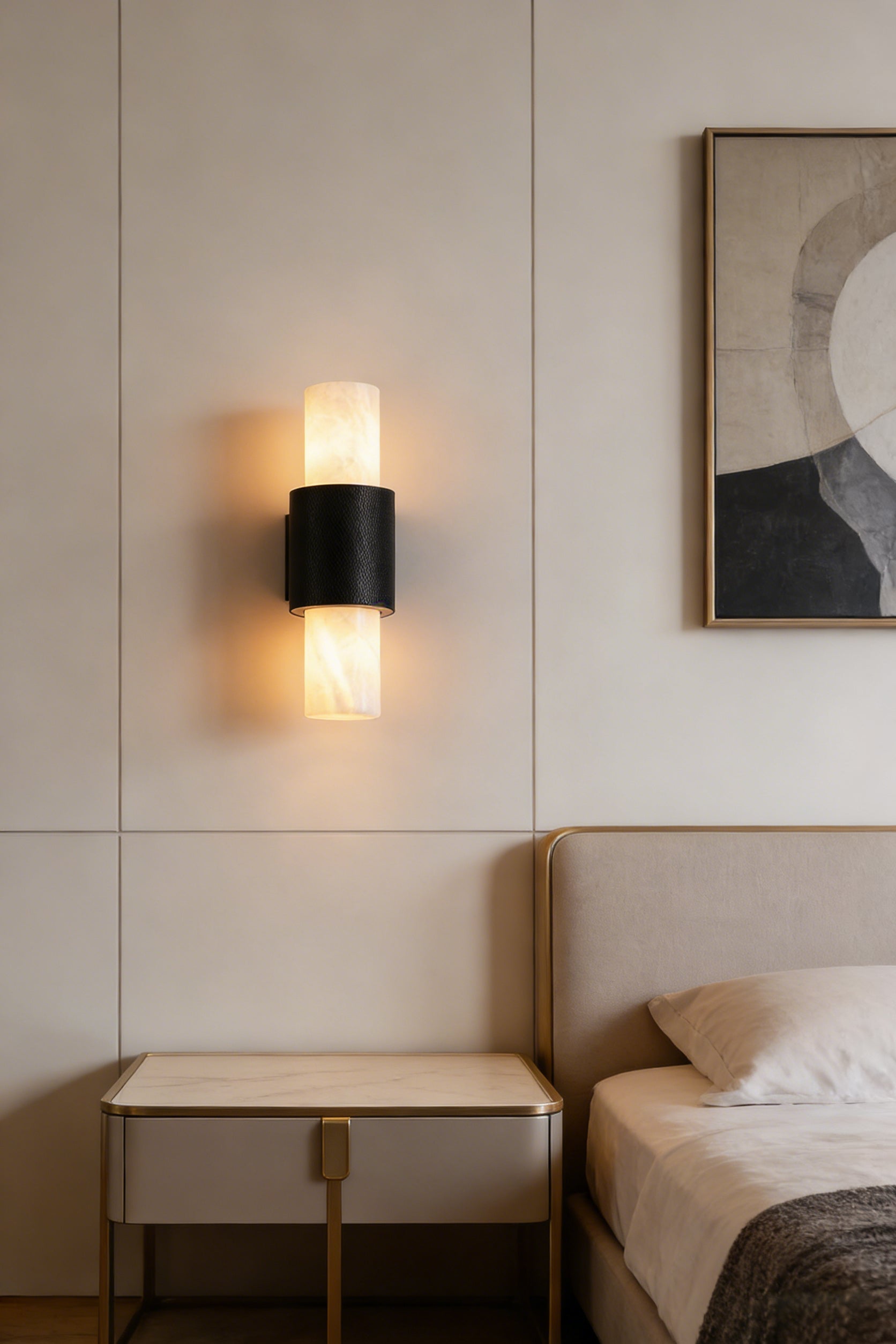 Vertical Alabaster Wall Sconce
