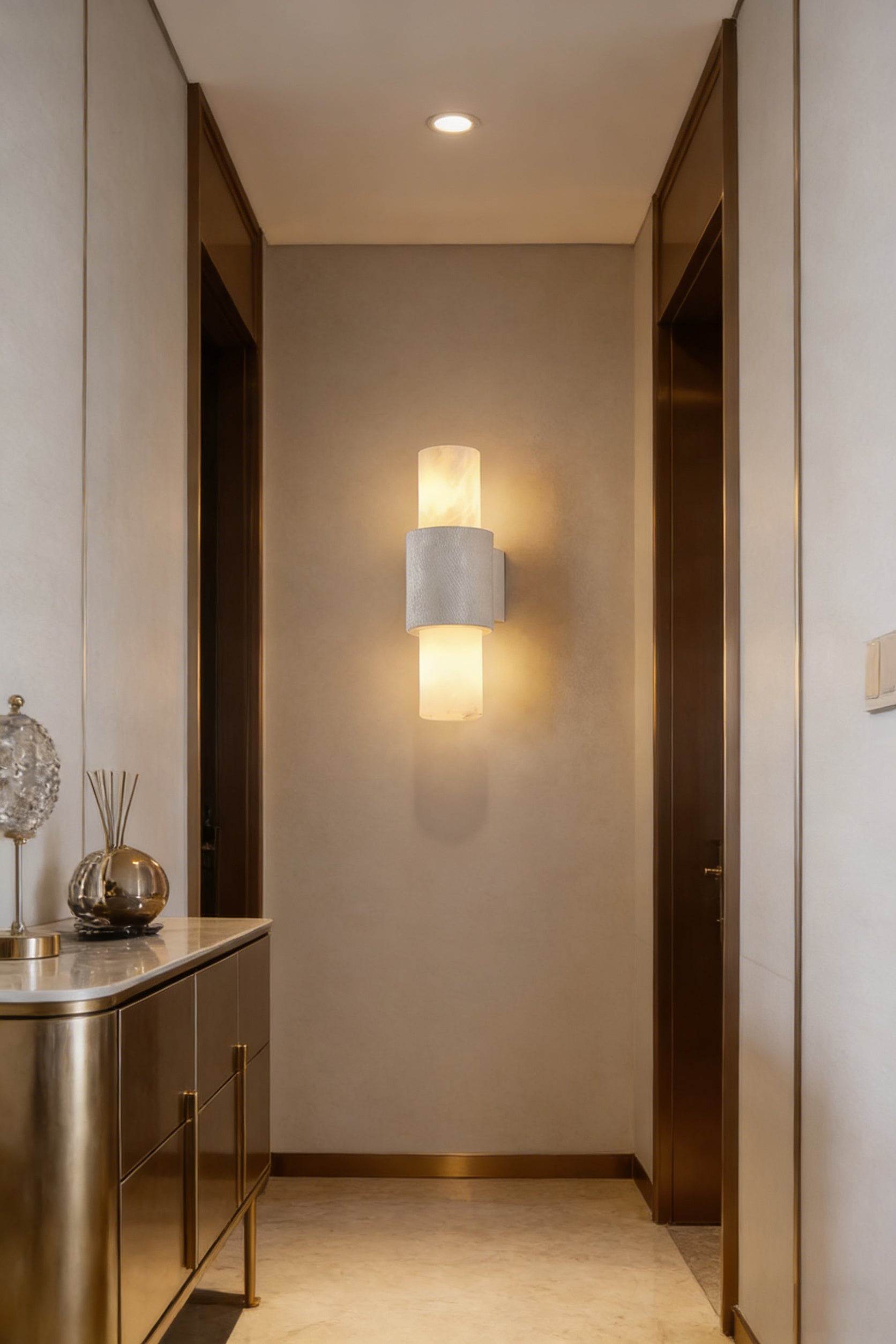 Vertical Alabaster Wall Sconce
