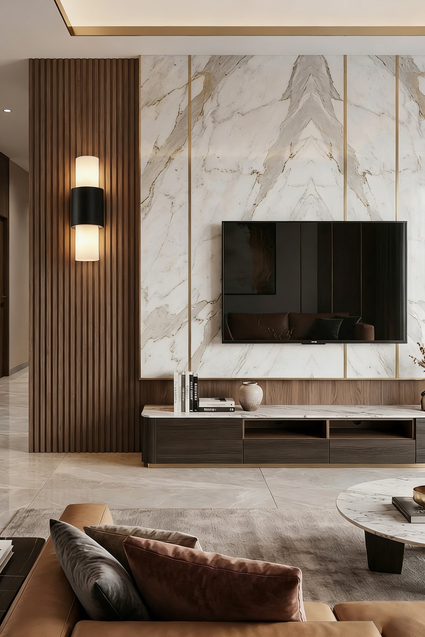 Vertical Alabaster Wall Sconce