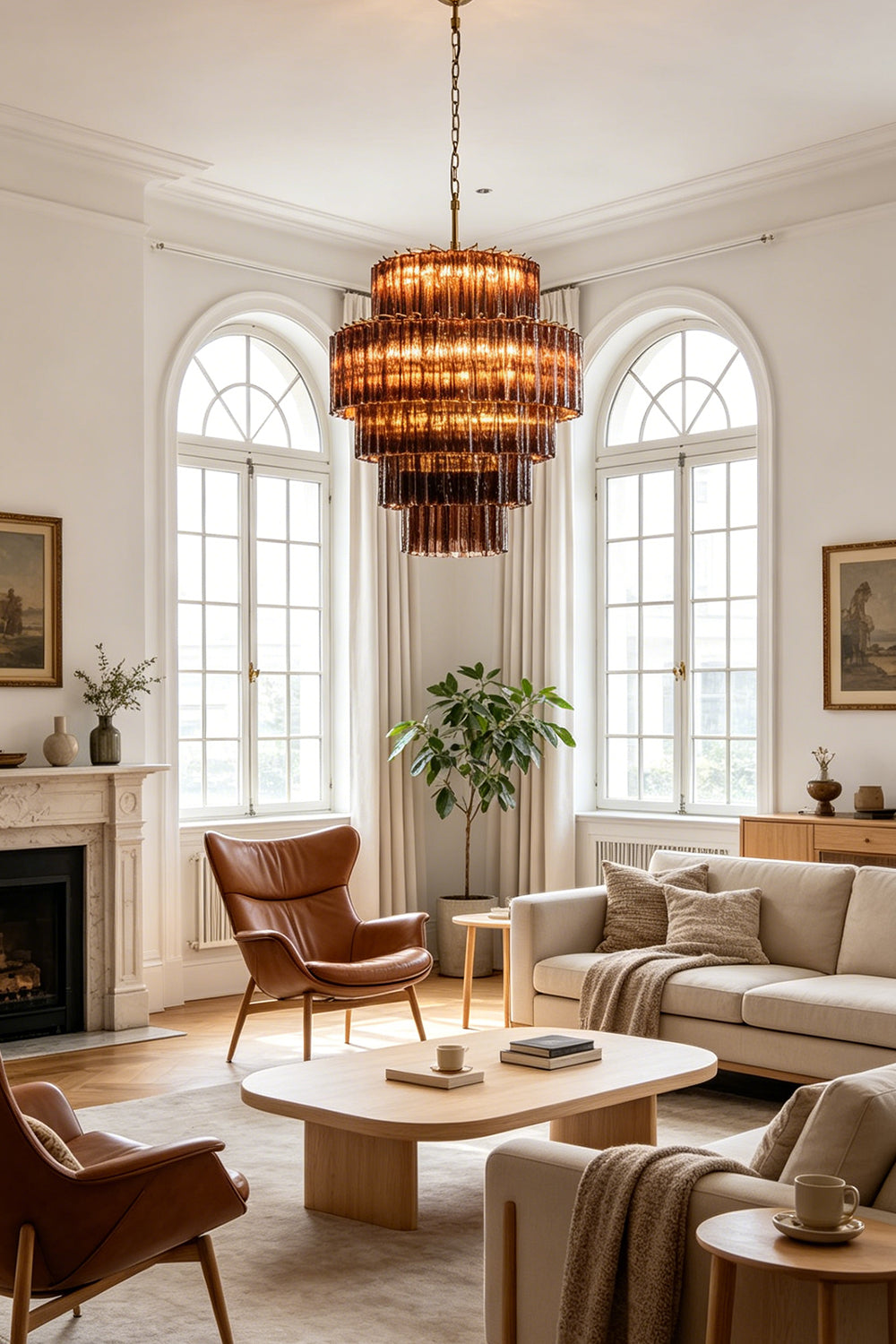 Vespera Glass Tiered Chandelier for Living room | Samu  Lamp
