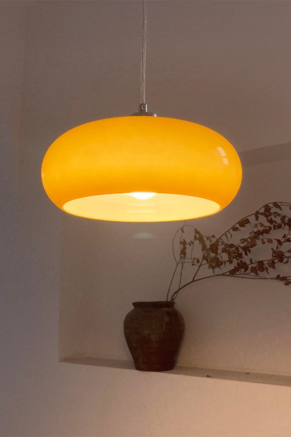Retro Bauhaus Glass Ceiling Lamp – Vintage Macaron Chandelier, E26/E27 Base, 12W LED Bulb Included, Warm Light