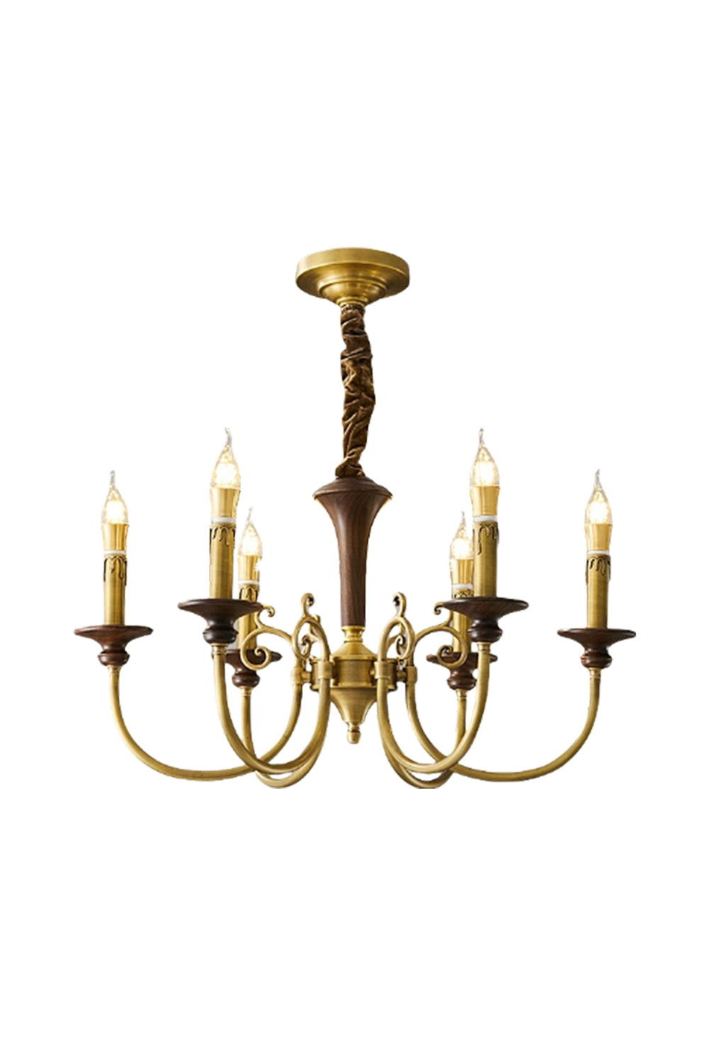 Vintage Candle Brass Chandelier