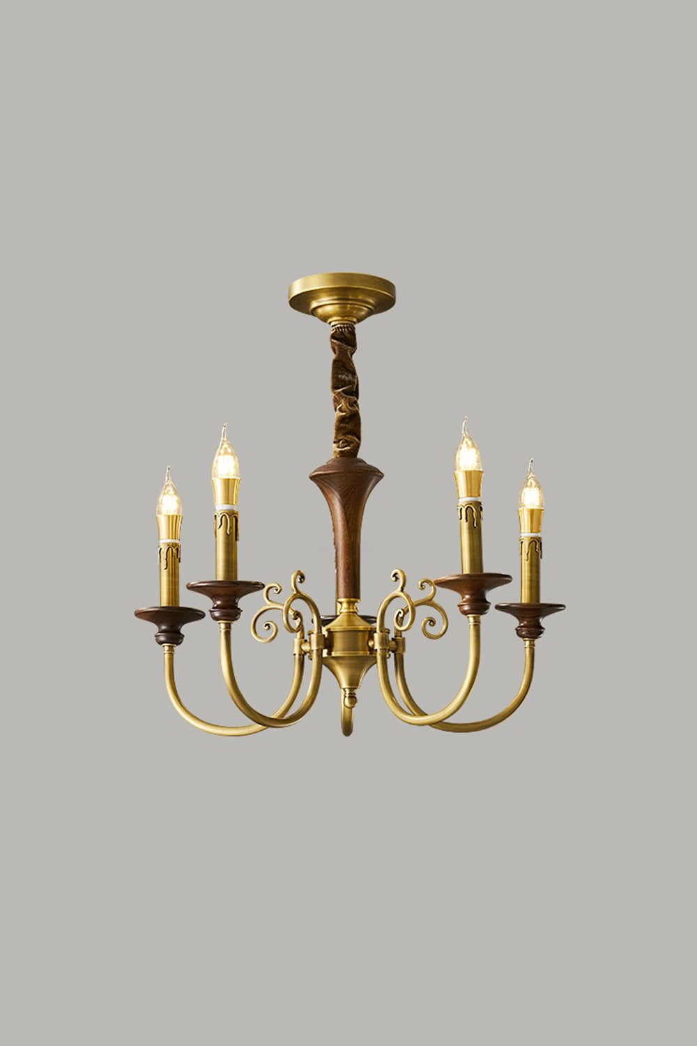 Vintage Candle Brass Chandelier