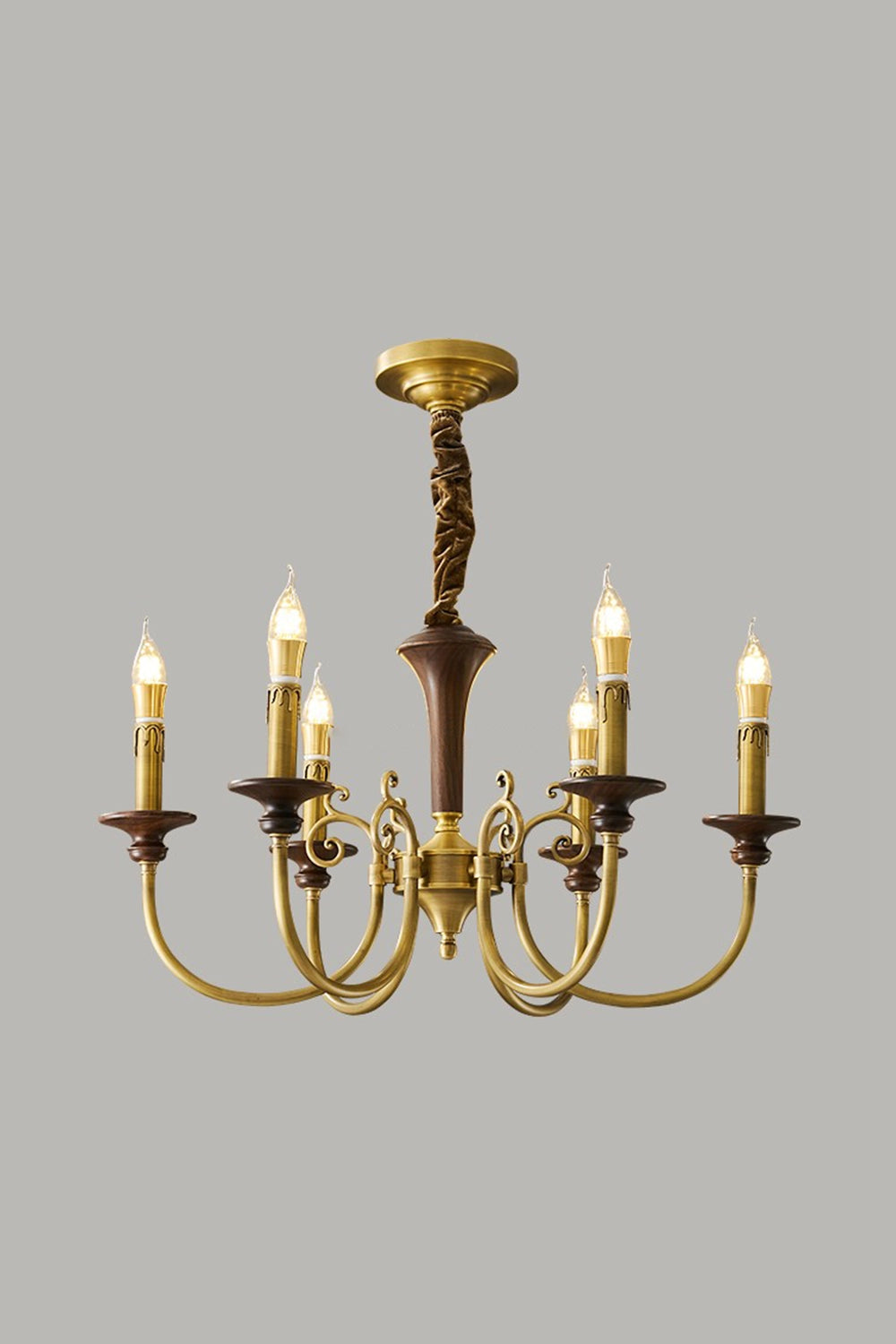 Vintage Candle Brass Chandelier