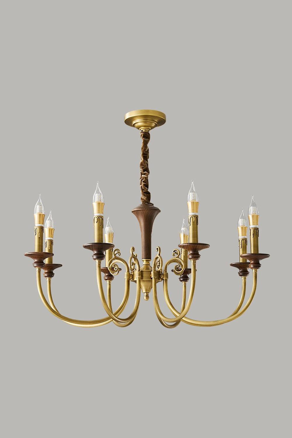 Vintage Candle Brass Chandelier